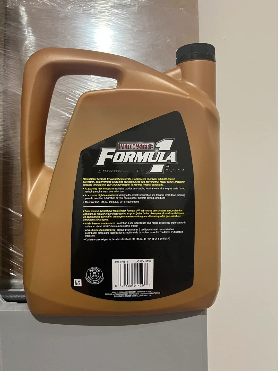 Motomaster Formula 1 Synthetic 5W-30 Motor Oil - 5L image indicator(2)
