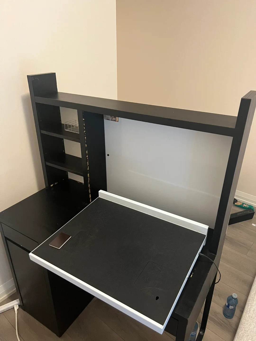 Black Vanity Desk with Shelves image indicator(3)