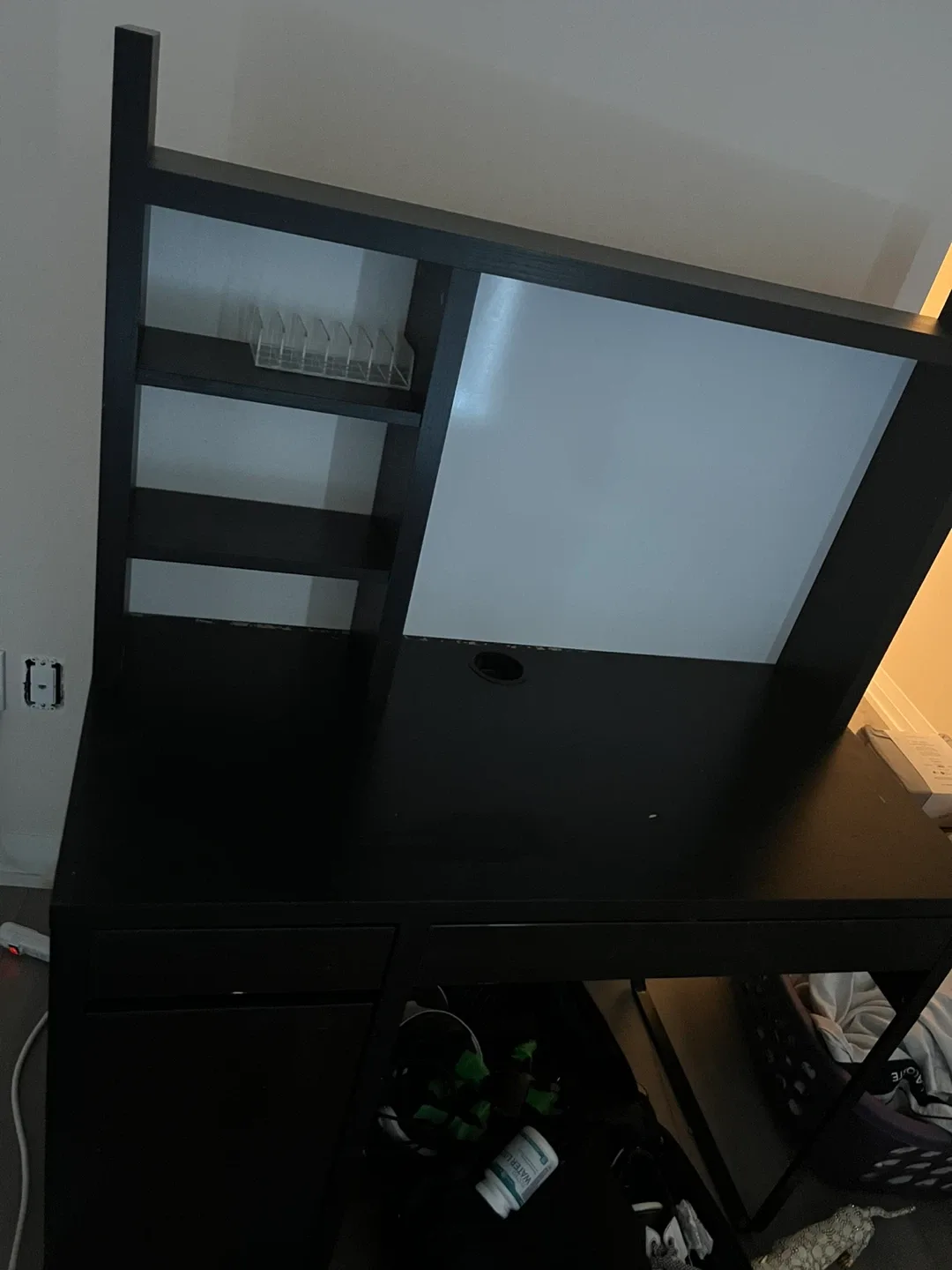 Black Vanity Desk with Shelves image indicator(2)
