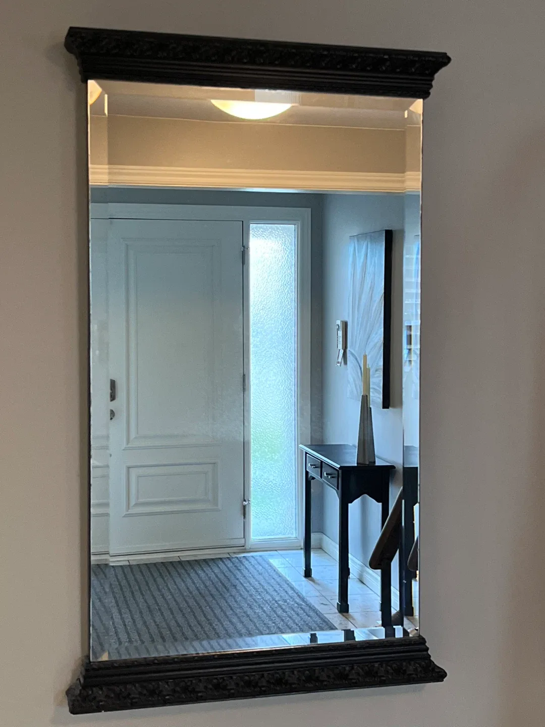 Framed Wall Beveled Mirror - Black