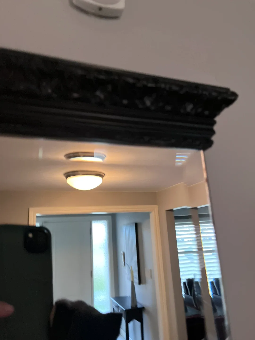 Framed Wall Beveled Mirror - Black image indicator(3)