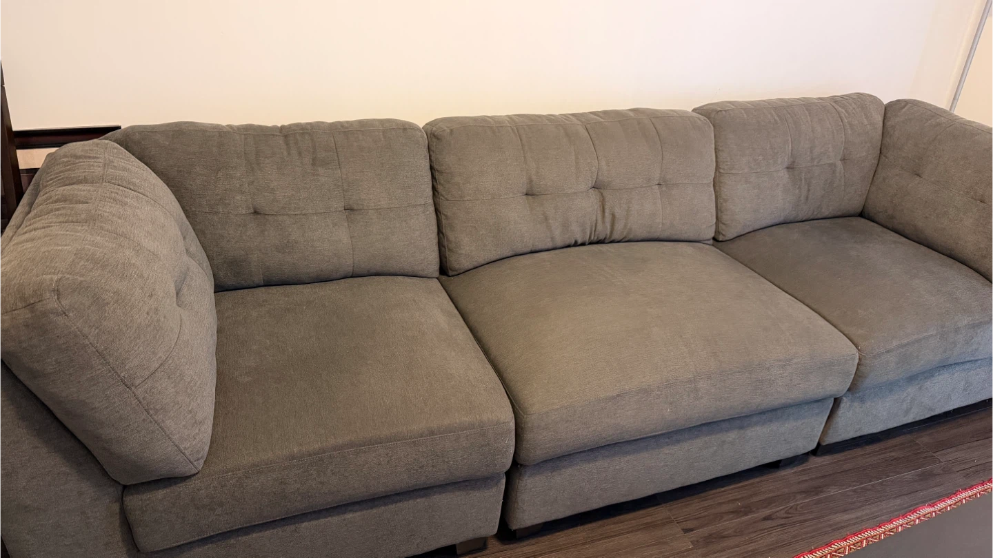 Grey Modular Sectional Sofa with Ottoman - photo 3