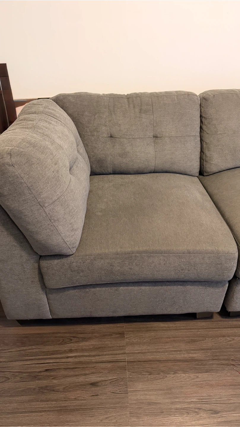 Grey Modular Sectional Sofa with Ottoman - photo 4