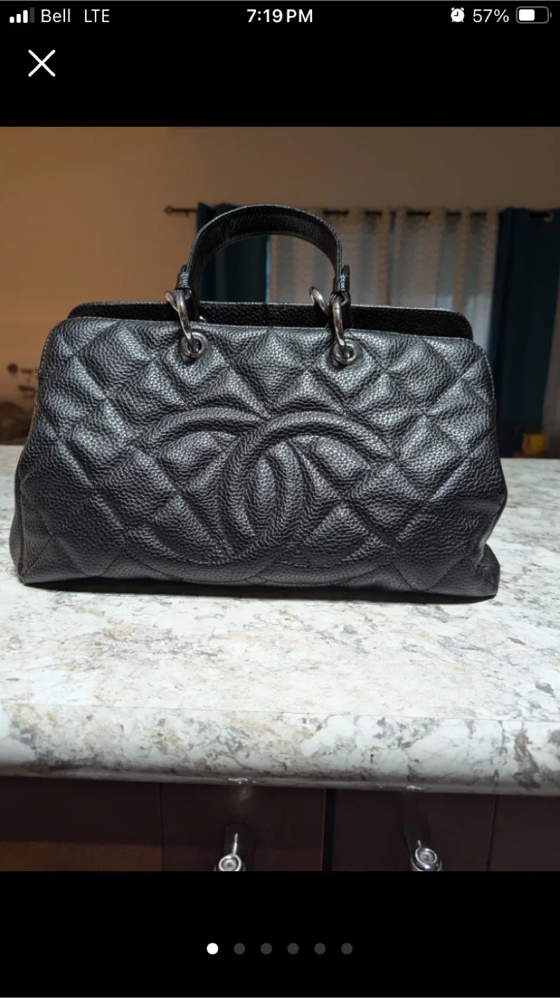 Black Leather Tote Bag