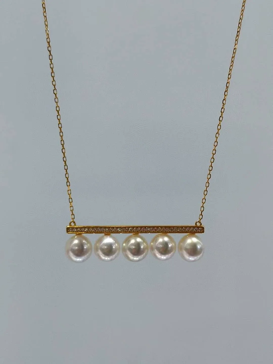 Japanese Akoya Pearl Bar Necklace