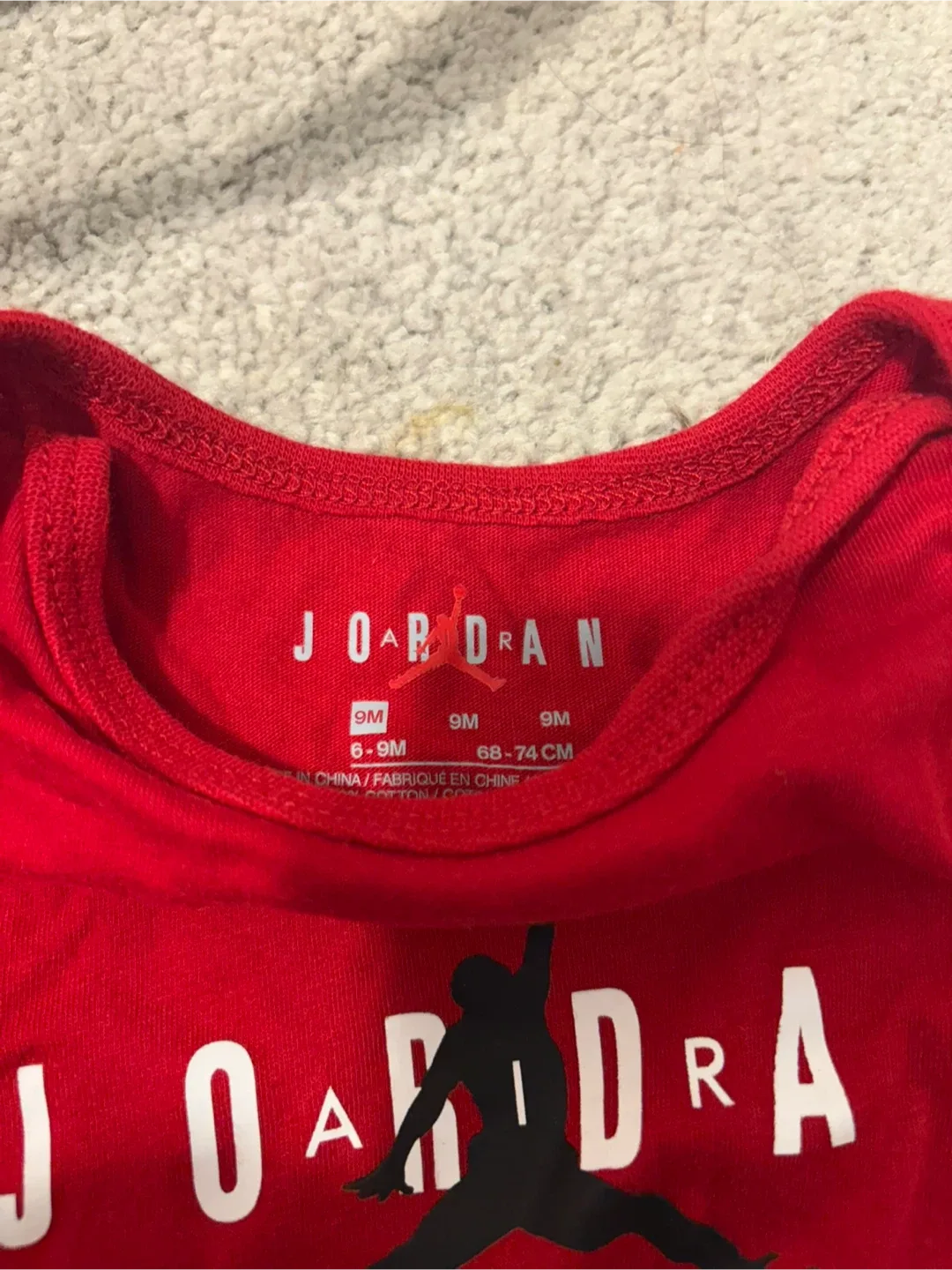 Jordan Red Baby Bodysuit - Size 9M image indicator(2)