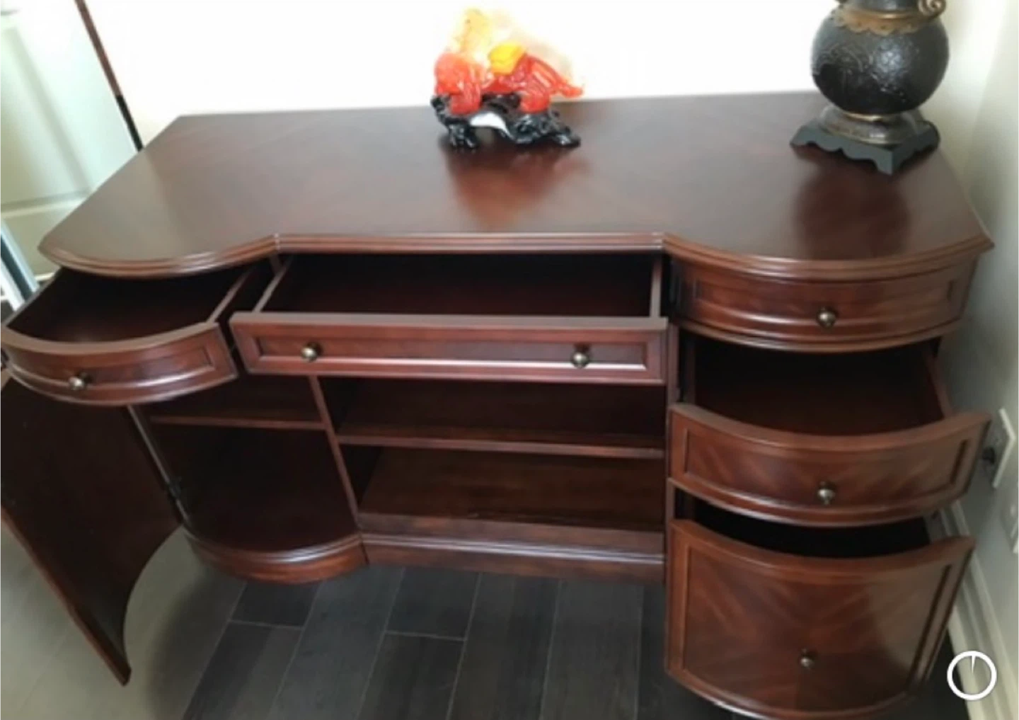 Wooden Computer Desk with Storage - photo 3