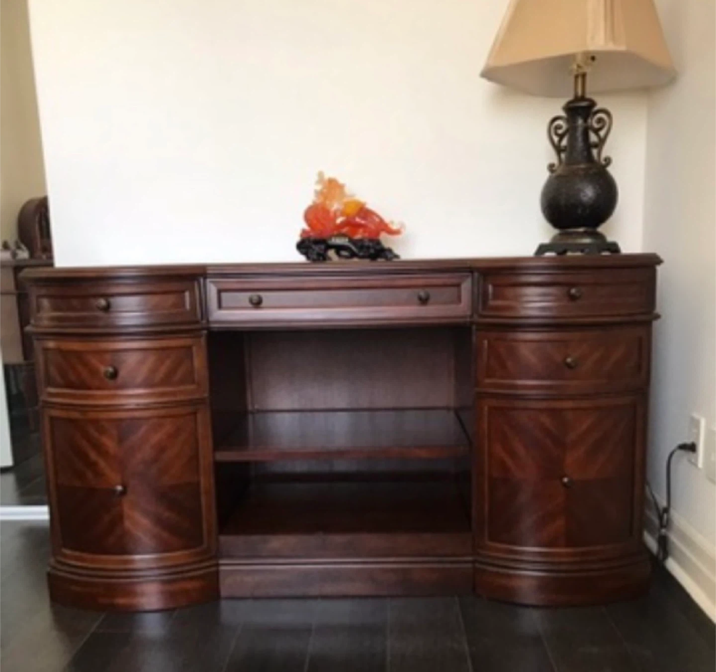 Wooden Computer Desk with Storage