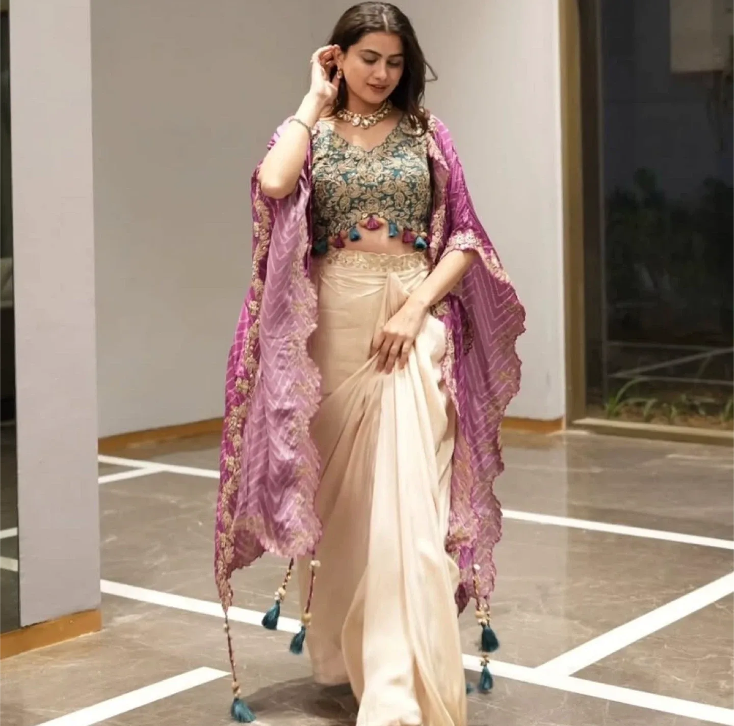 Beautiful dress like saree image indicator(3)