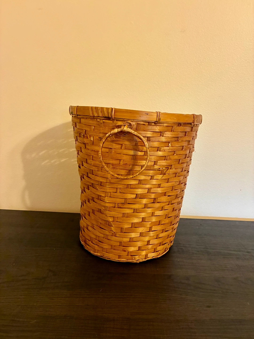 Wicker Woven Waste Basket with Handles - photo 2