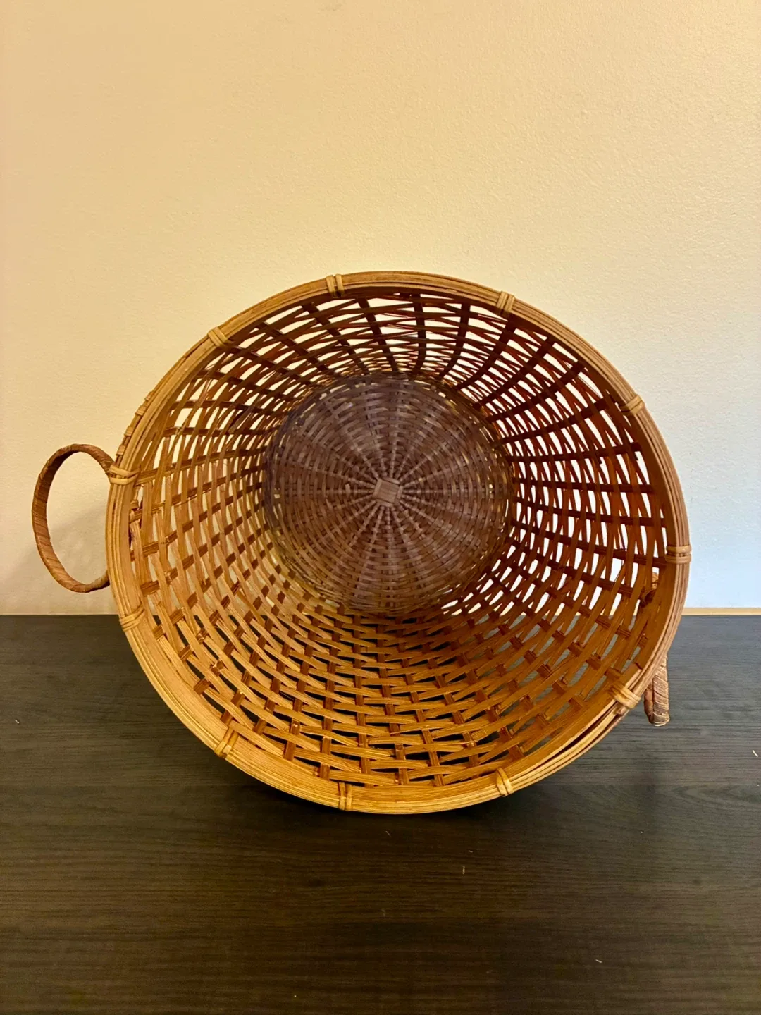 Wicker Woven Waste Basket with Handles image indicator(6)
