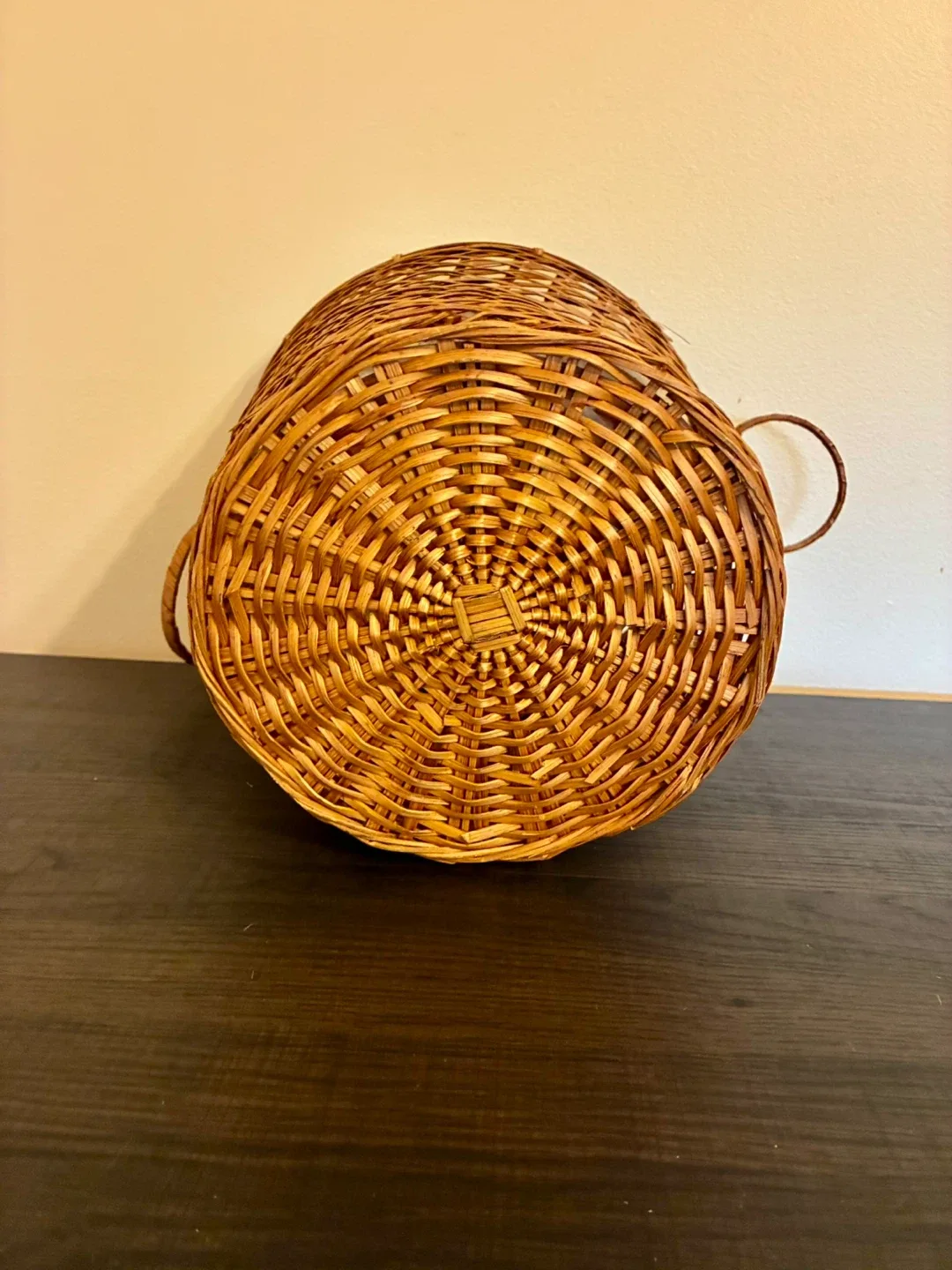 Wicker Woven Waste Basket with Handles image indicator(5)