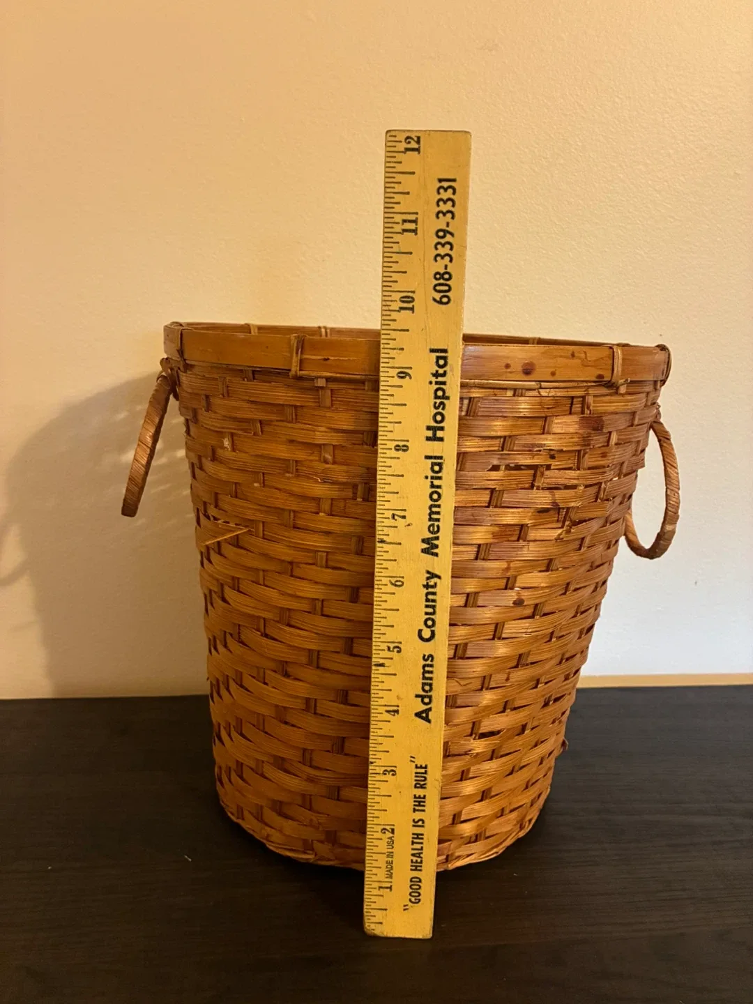 Wicker Woven Waste Basket with Handles image indicator(9)