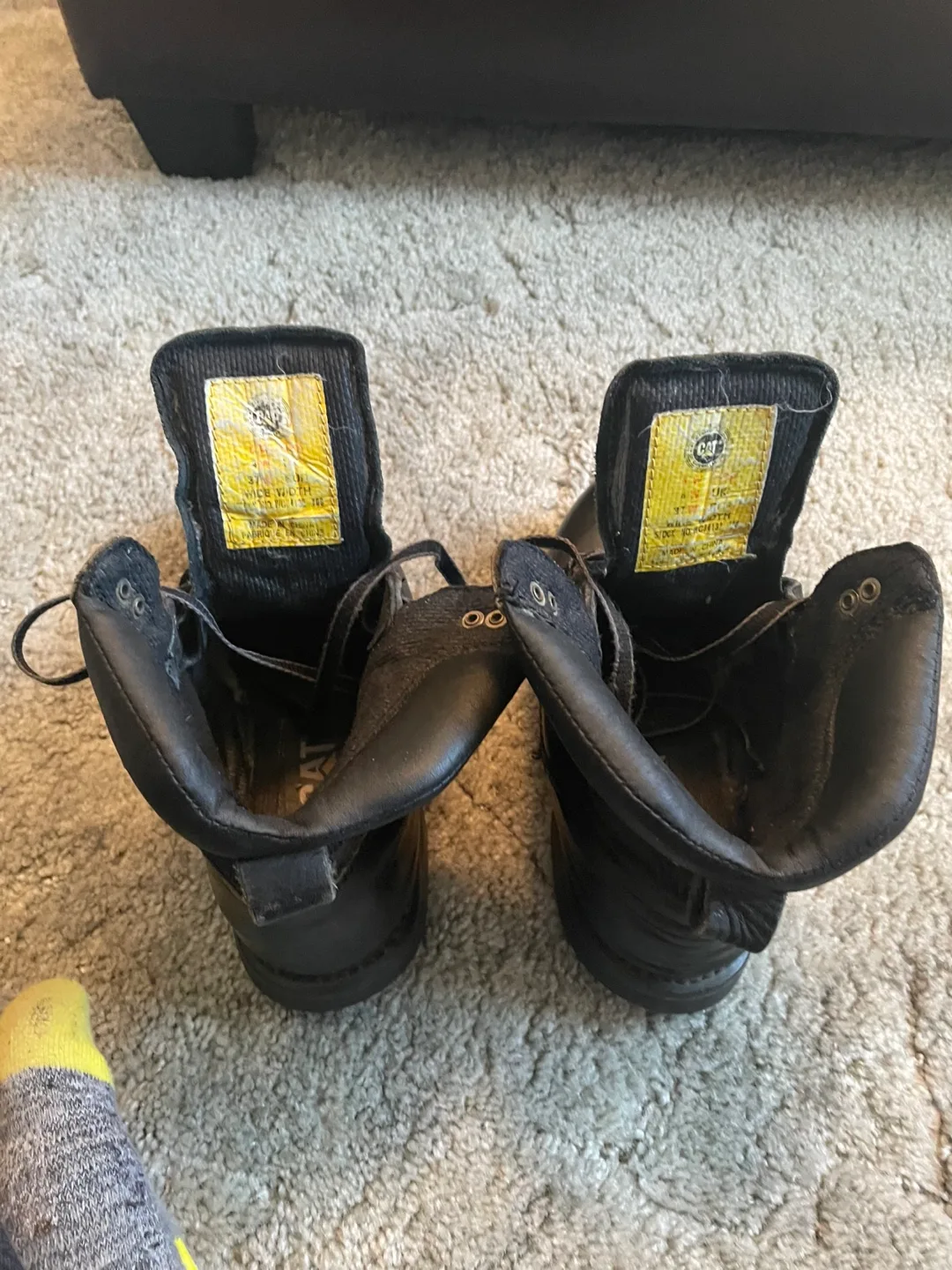 CAT Black Leather  Boots size 7 image indicator(3)