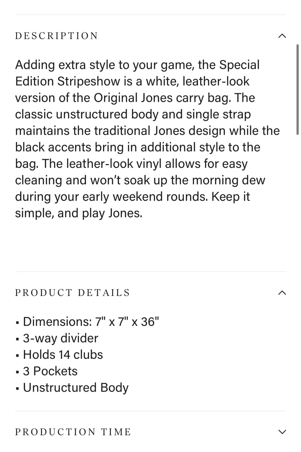 Jones Golf Bag - Special Edition Stripeshow White image indicator(5)