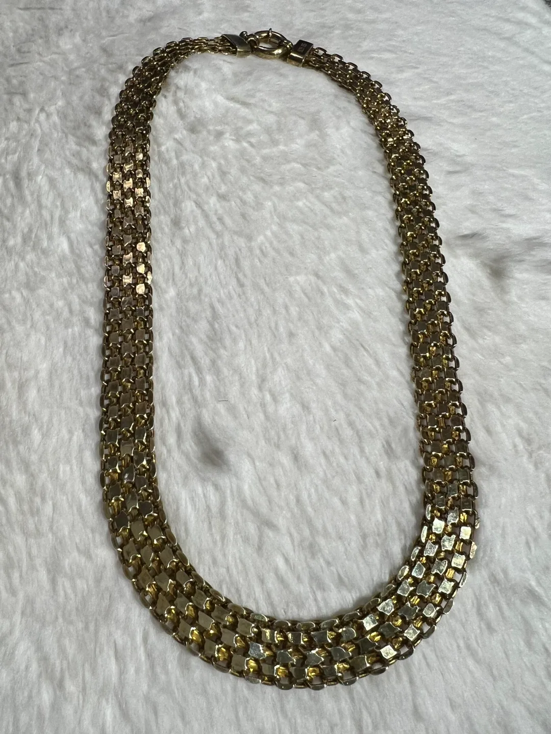 Vintage Gold Tone Chain Necklace 925 silver image indicator(2)