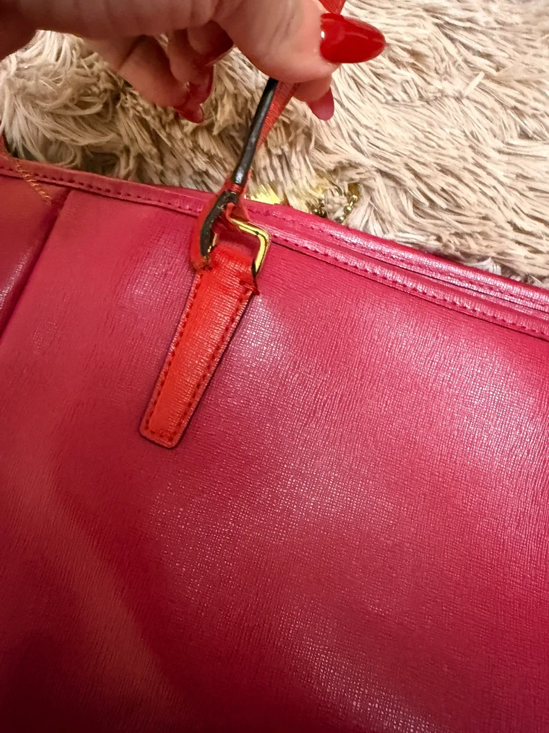 Coach Pink Leather Tote Bag image indicator(5)