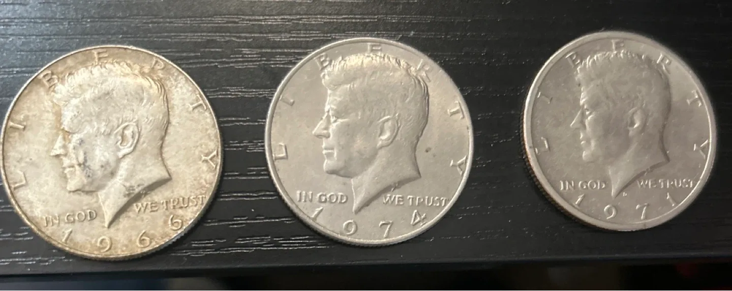 1966 /1971 /1974 us half dollars