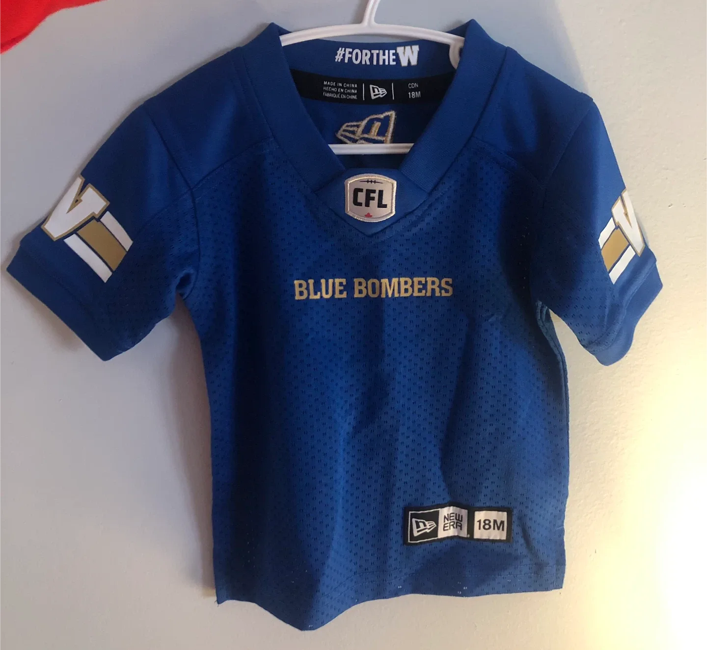 CFL Winnipeg Blue Bombers Jersey - Size 18M