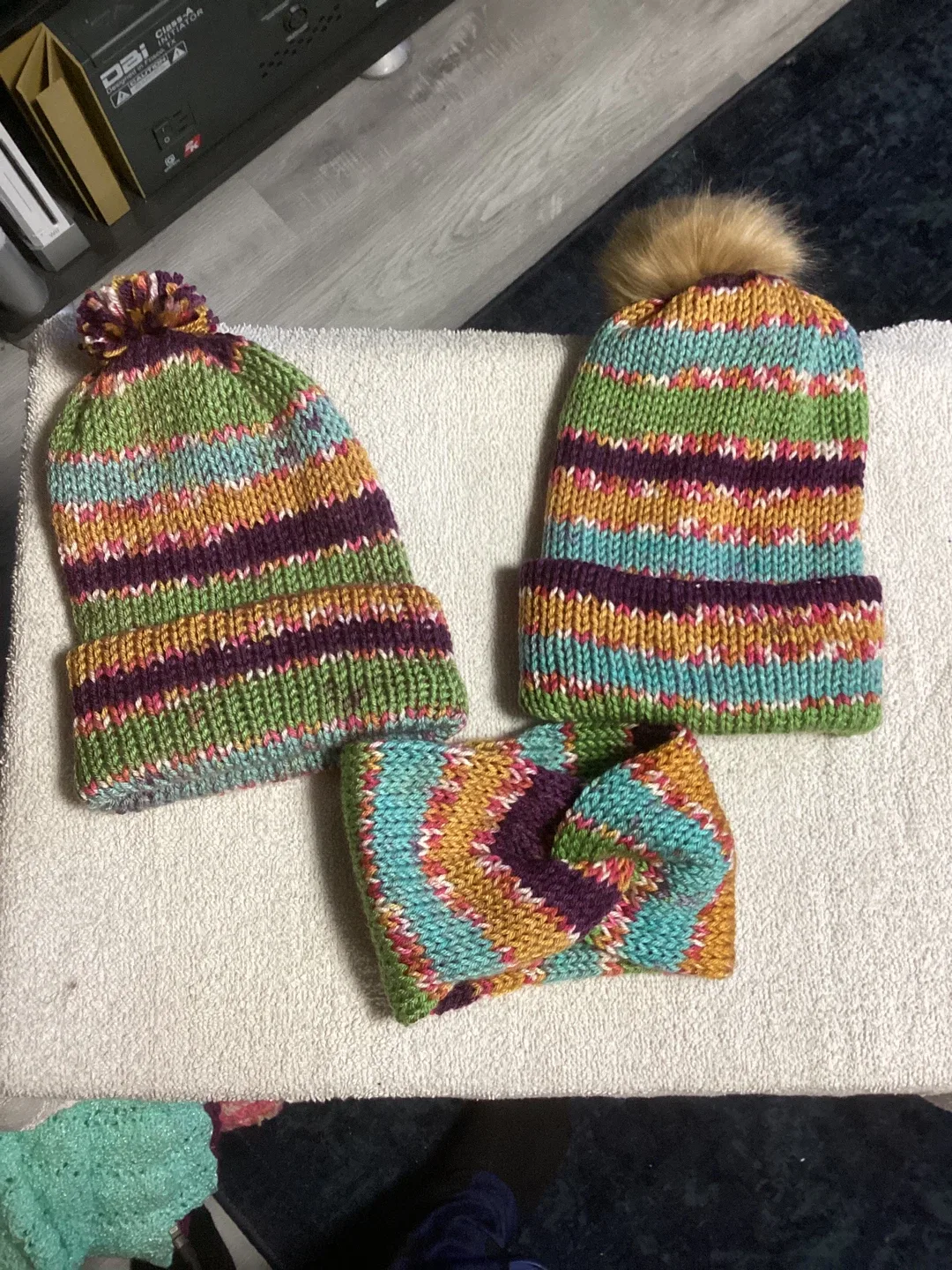 Handmade Knit Beanie and Headband Set