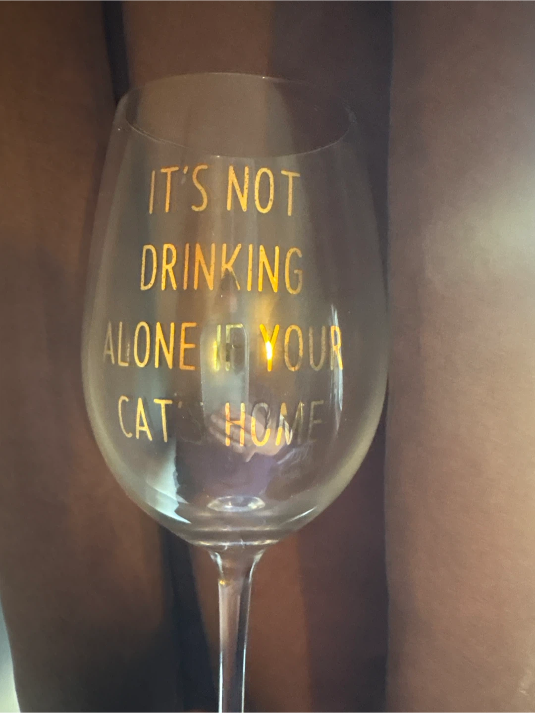 Wine Glass - It's Not Drinking Alone If Your Cat's Home - photo 2