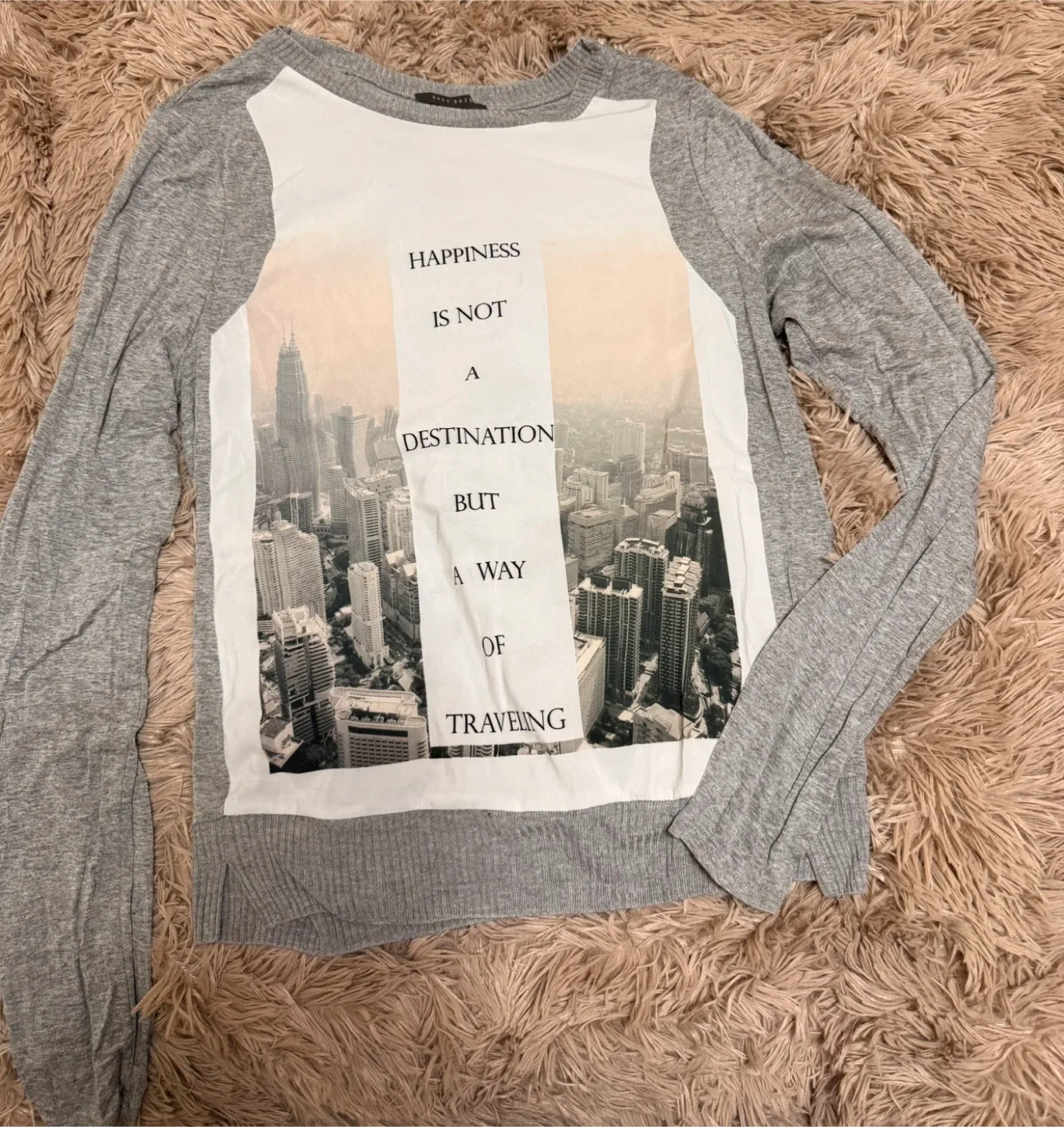 Grey Long Sleeve Top