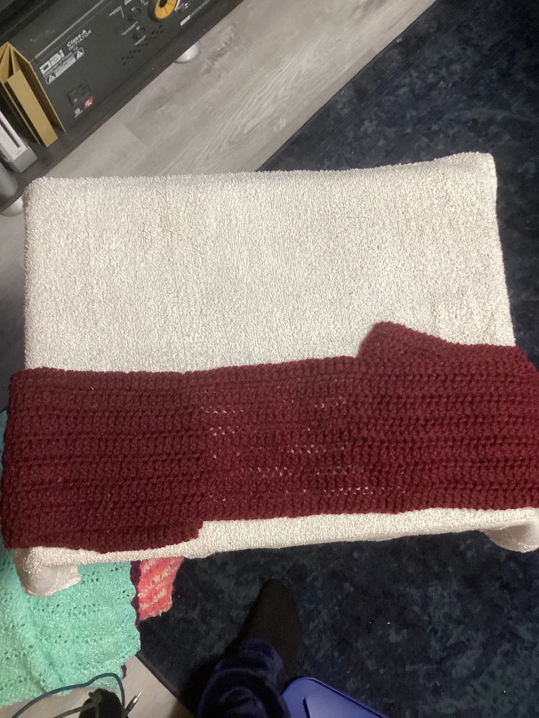 Handmade Knitted Burgundy Winter Set image indicator(2)