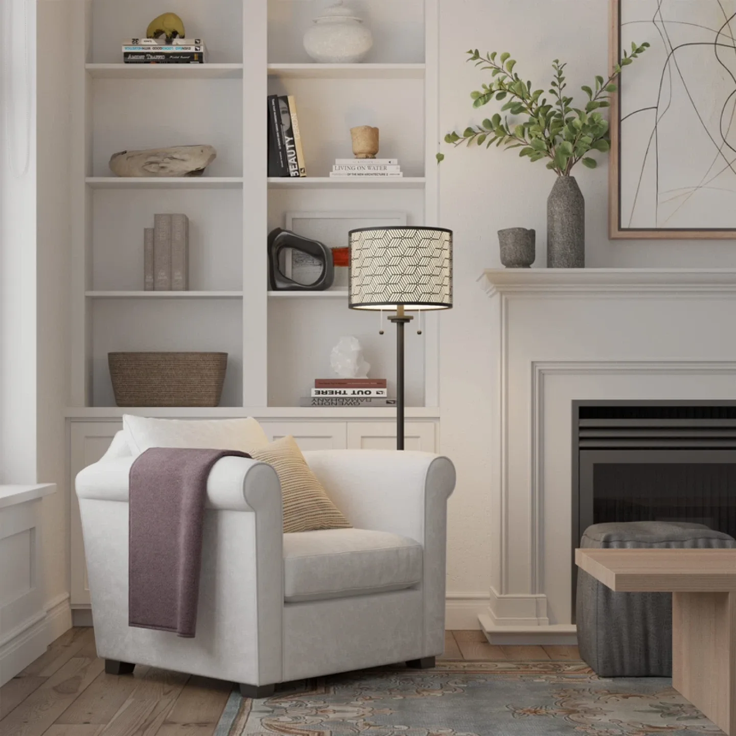 Inlight 59" High Double Shade Pull Chain Modern Floor Lamp image indicator(6)