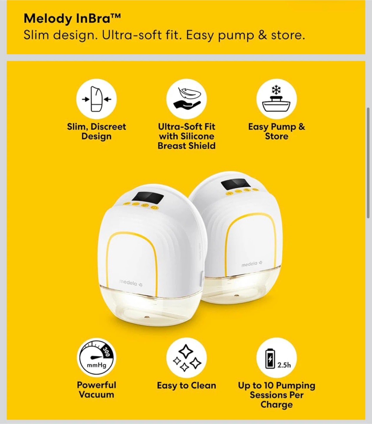 Medela Melody InBra Wearable Double Electric Breast Pump - photo 4