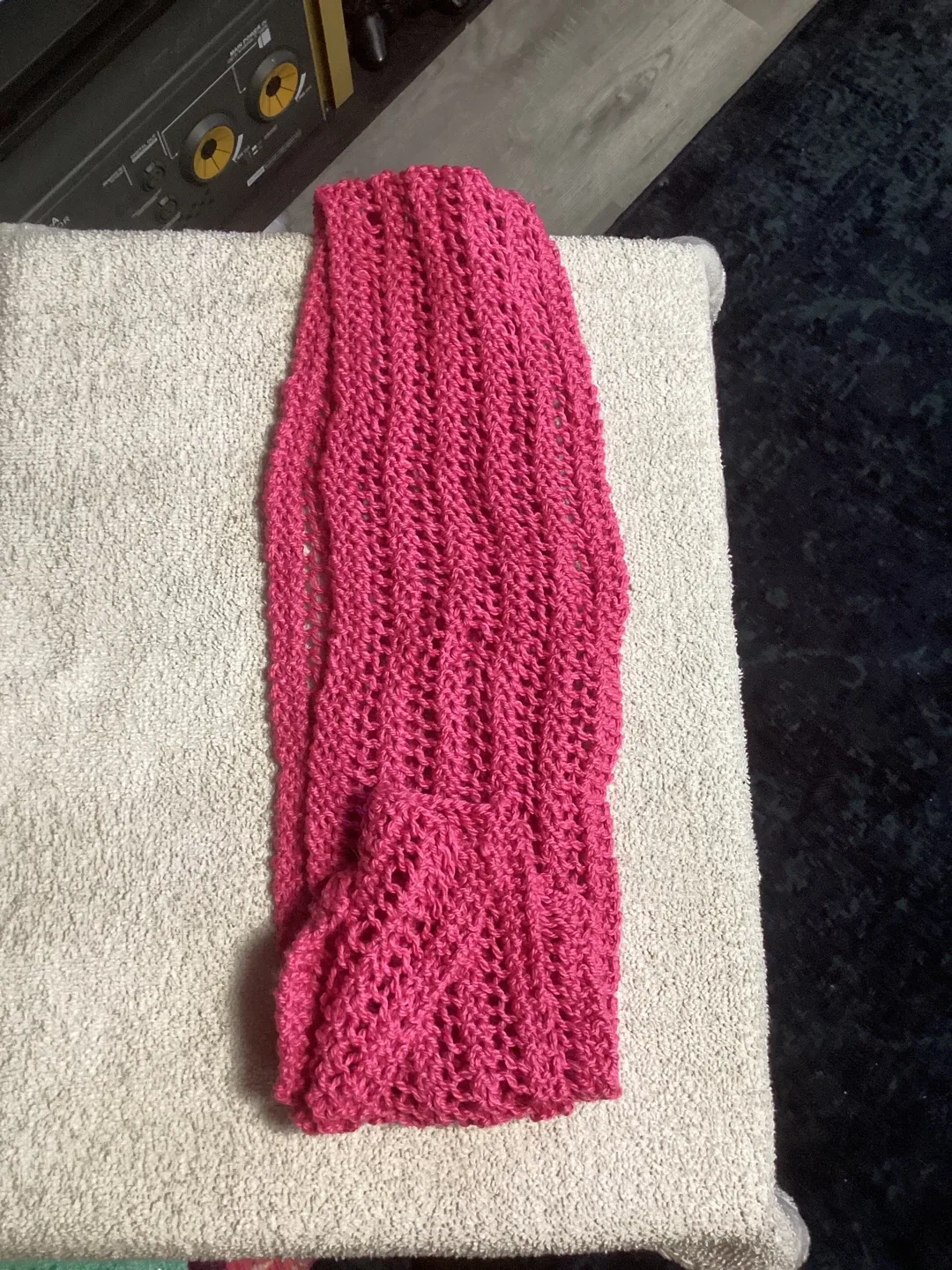 Hand-Knitted Pink Socks & Scarf Set image indicator(3)