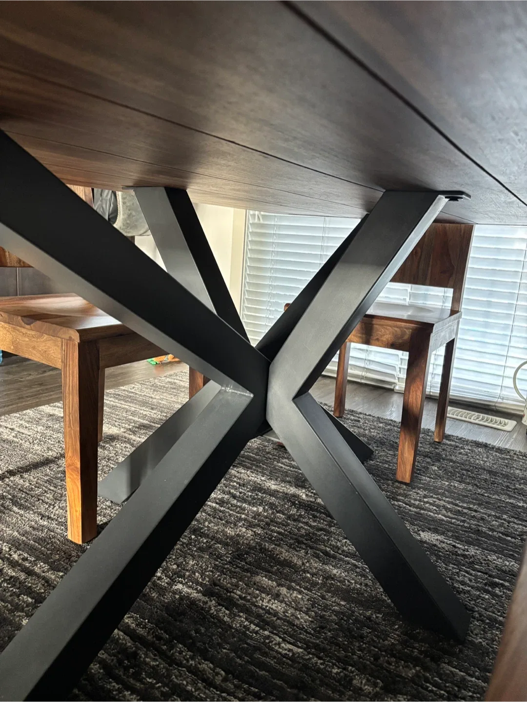 Solid Sheesham Live-Edge Dining Set – Table + Bench + 3 Chairs image indicator(4)