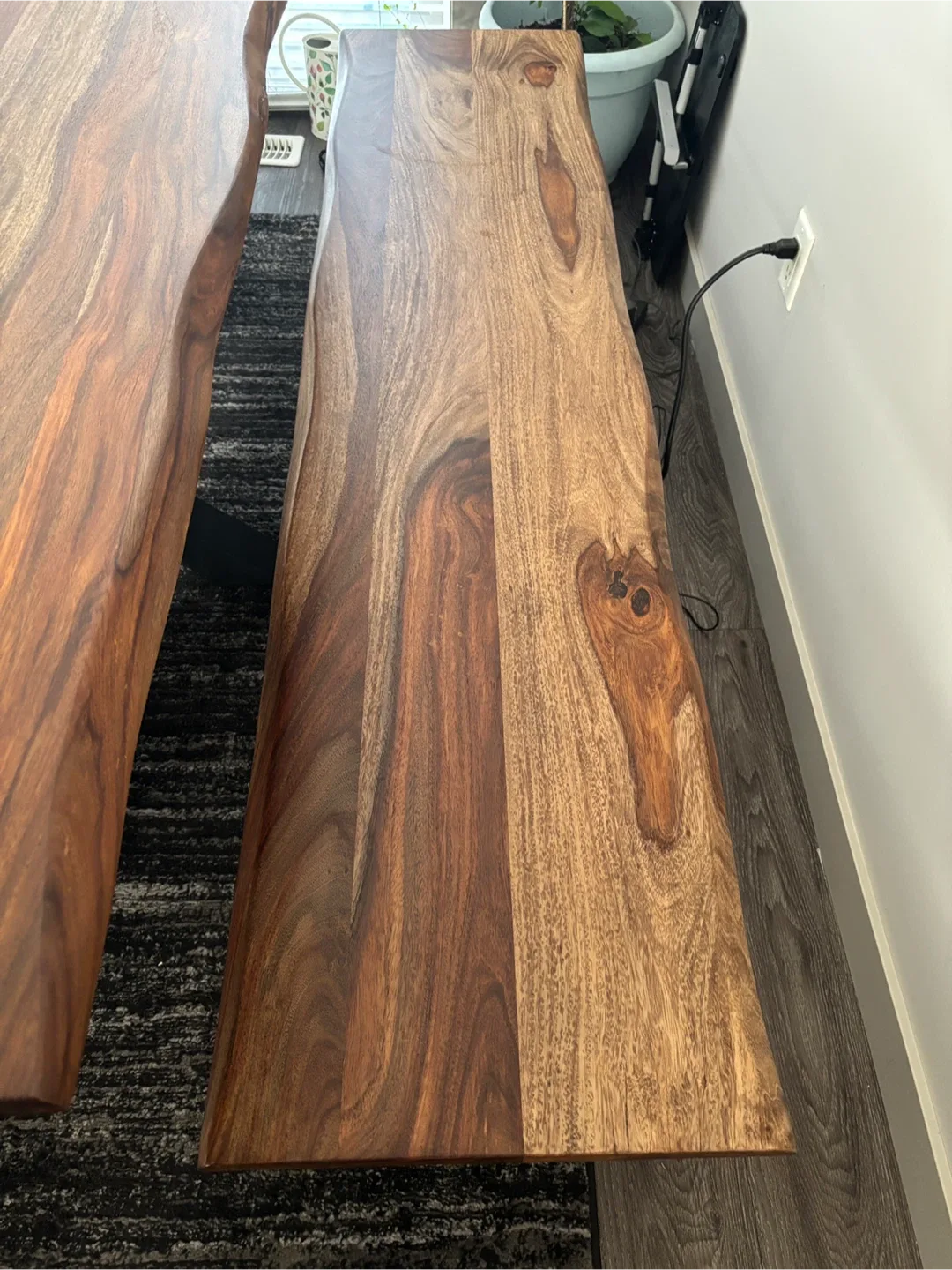 Solid Sheesham Live-Edge Dining Set – Table + Bench + 3 Chairs image indicator(3)