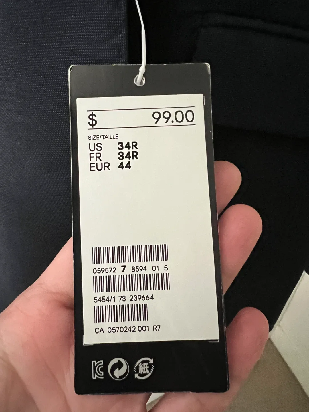 H&M Navy Blue Blazer - Size 34R image indicator(3)