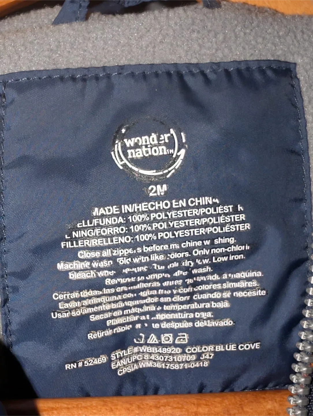 Wonder Nation Blue Puffer Jacket - Size 2years image indicator(3)