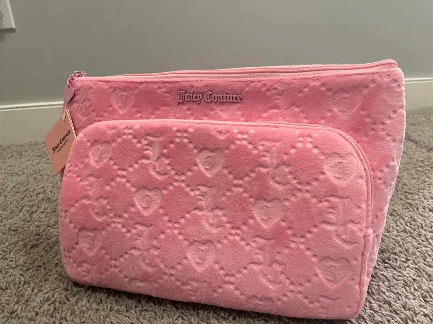 Juicy Couture Pink Velvet Cosmetic Bag