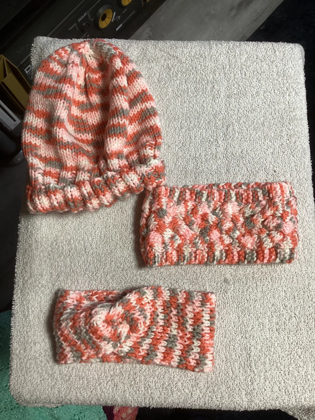 Hand Knit Hat and Headband Set