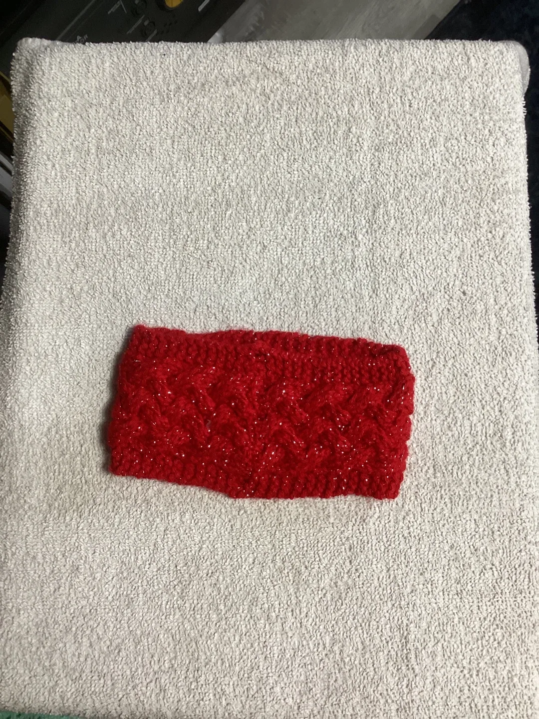 Red Knitted Hat, Scarf & Headband Set image indicator(3)