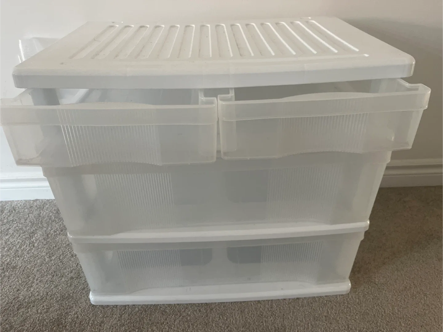 White Plastic Storage Drawers