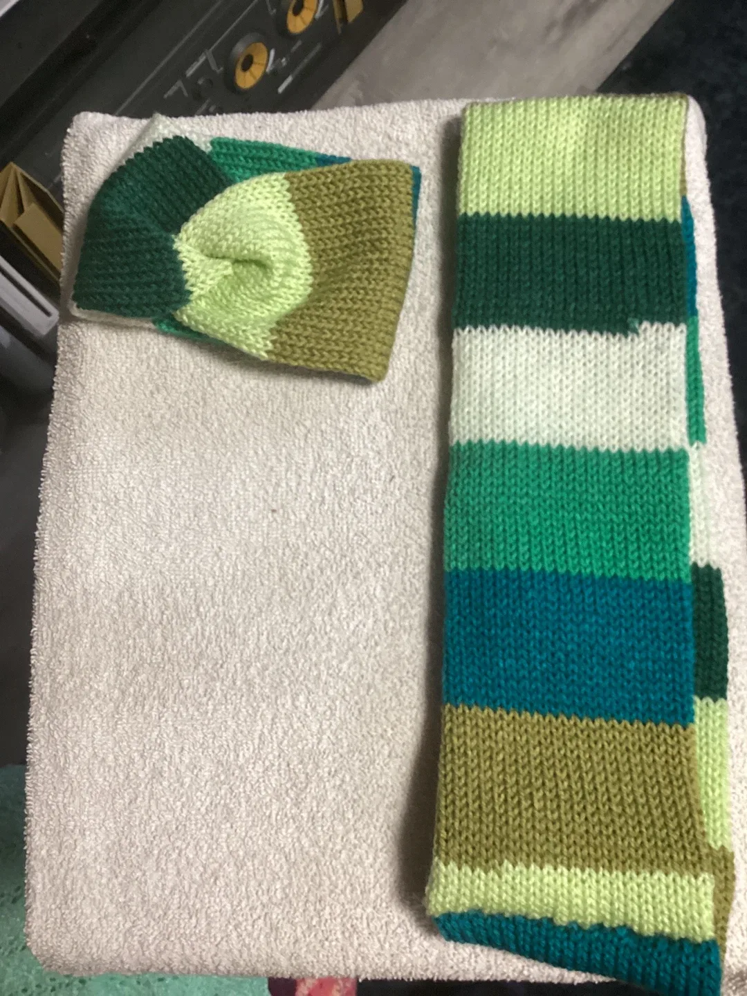 Handmade Knitted Scarf and Headband Set