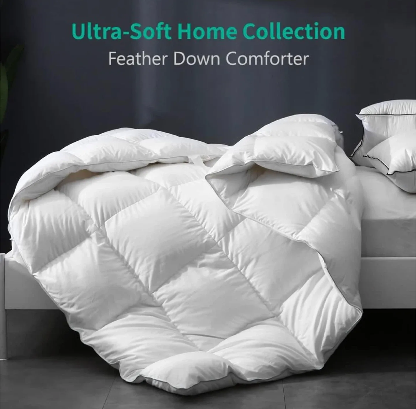 New APSMILE Luxury All Season Down Feather Duvet Comforter Queen image indicator(2)