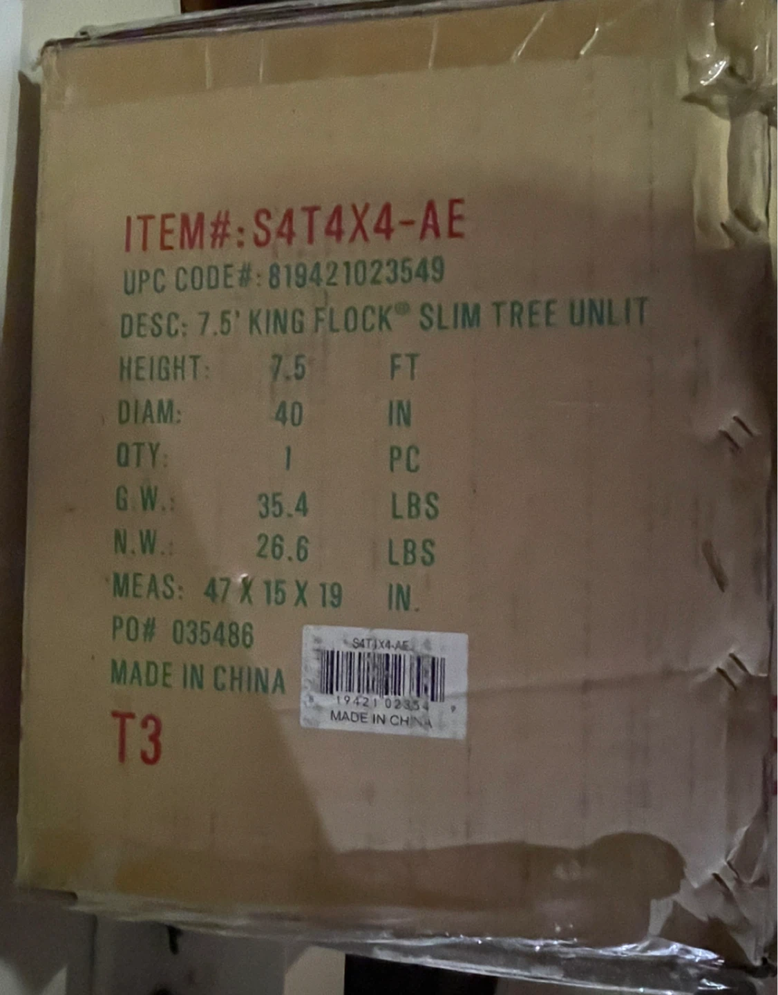 King of Christmas 7.5' King Flock Slim Tree Unlit - photo 2