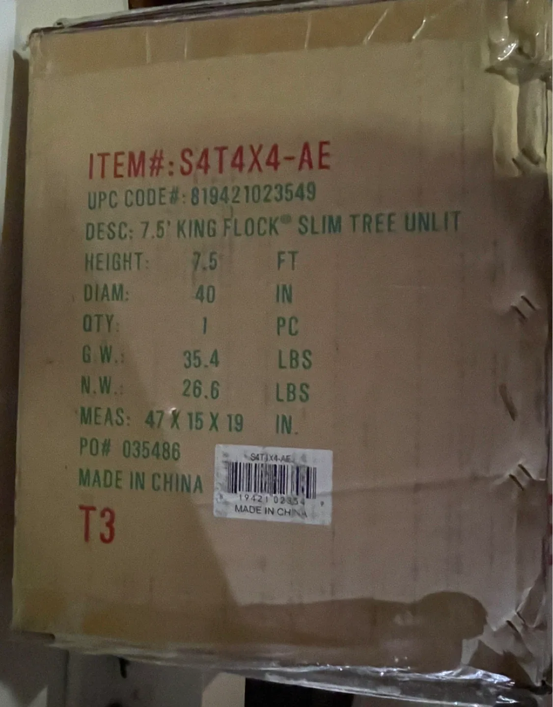 King of Christmas 7.5' King Flock Slim Tree Unlit image indicator(2)