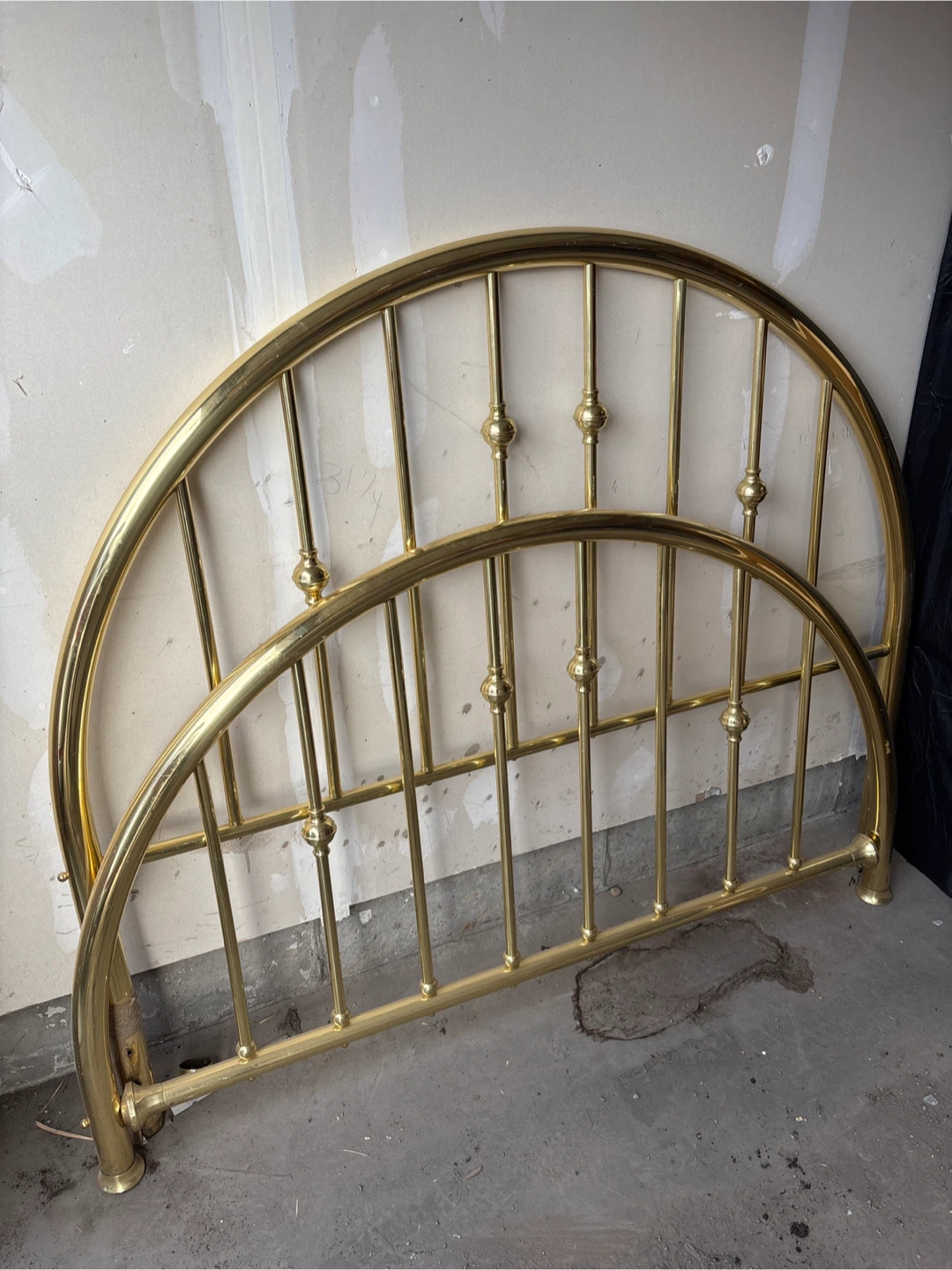 Gold Metal Bed Frame Headboard