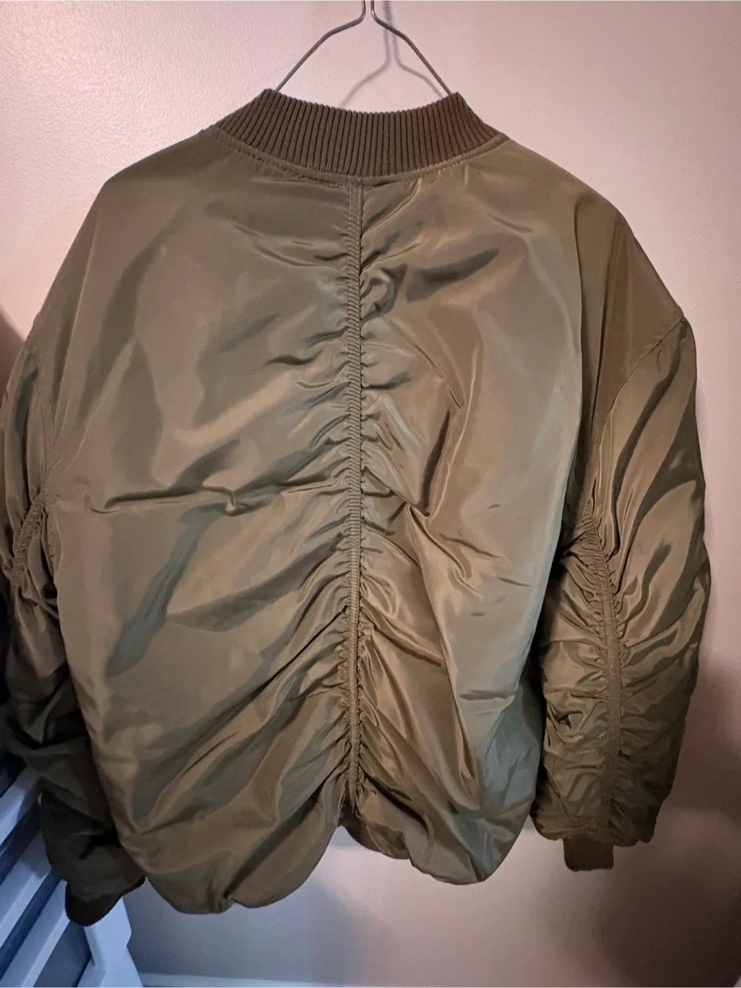 H&M Olive Green Bomber Jacket - Size XS image indicator(5)