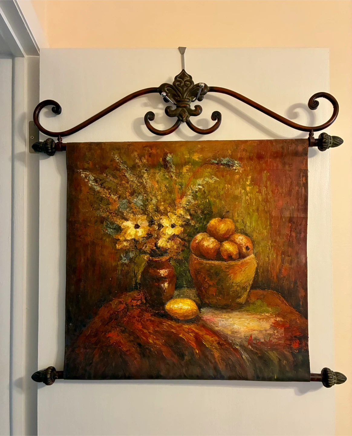 Wrought iron wall hanging painting room decor