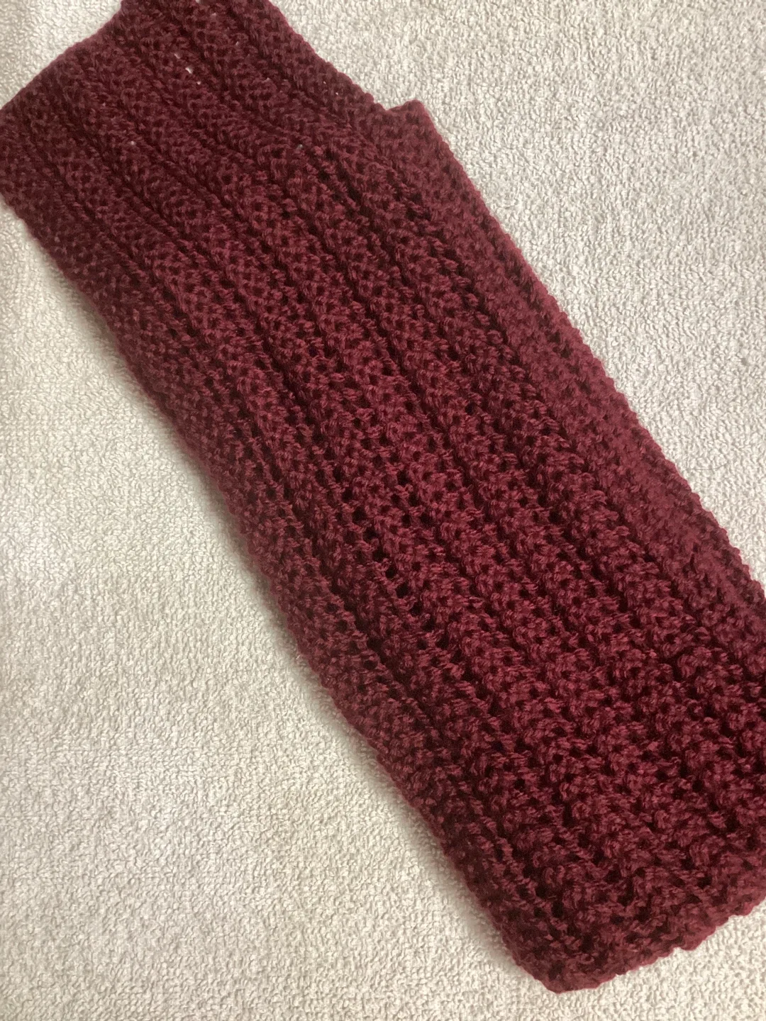 Burgundy Knitted Hat, Headband & Scarf Set image indicator(4)