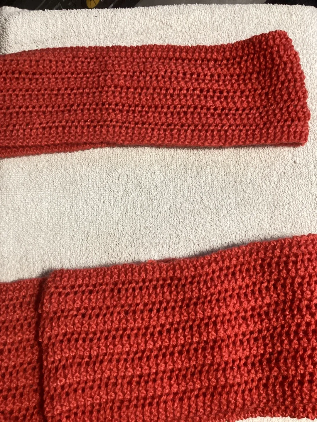 Handmade Knitted Scarf - Red