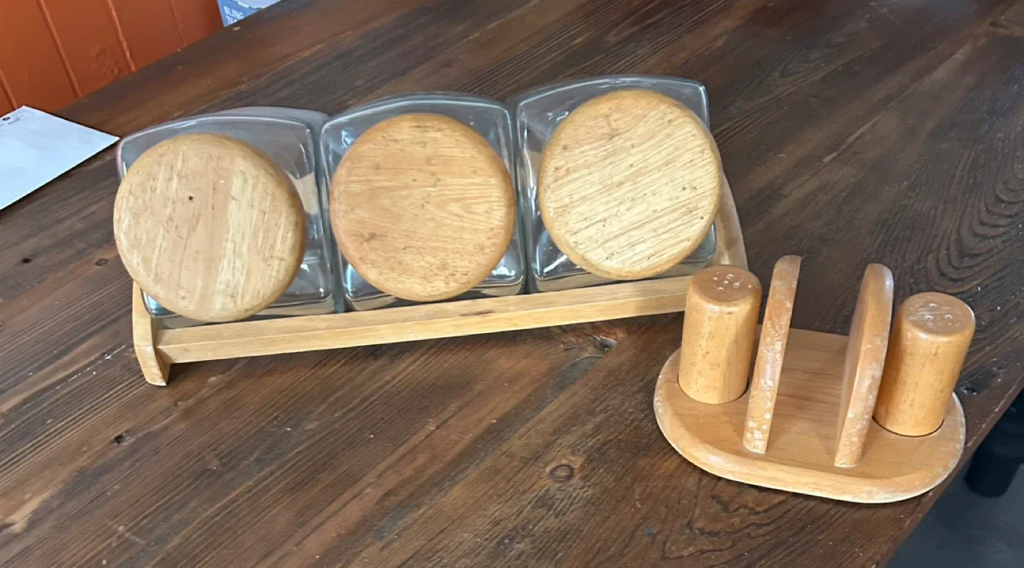 Wooden Kitchen Canister Set & Salt/Pepper Shakers image indicator(2)