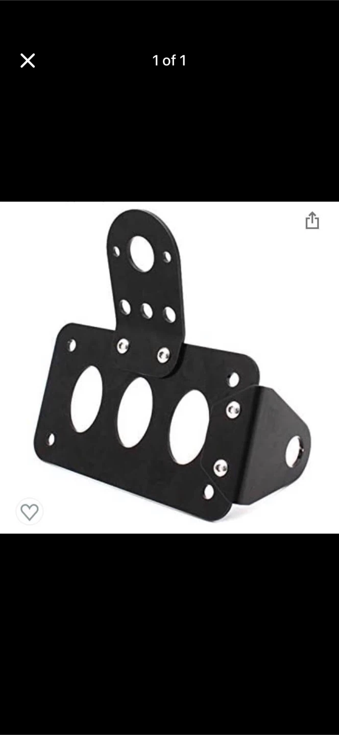 Black Motorcycle License Plate Bracket