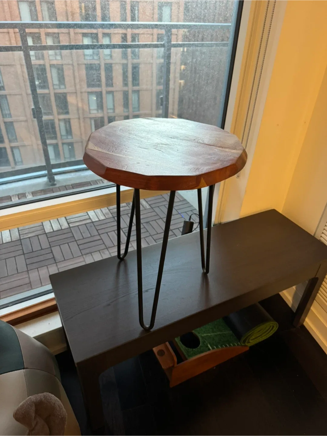 Wood side table